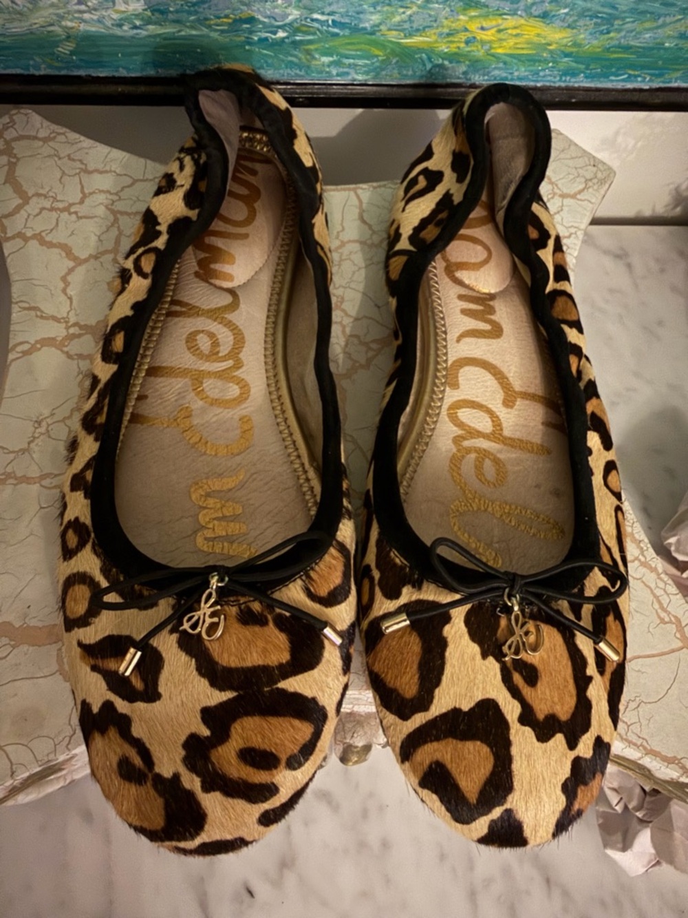 Sam Edelman Felicia Leopard-Print Ballet Flats in Tan and Black